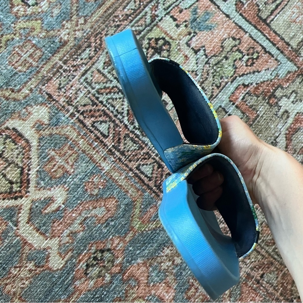 Joules Size 7 Women's Daisy Blue Slide Sandals - Picture 4 of 6